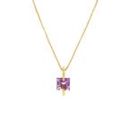 CADENA VENECIANA + COLGANTE CON CIRCONITA LILA