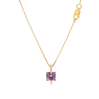CADENA VENECIANA + COLGANTE CON CIRCONITA LILA