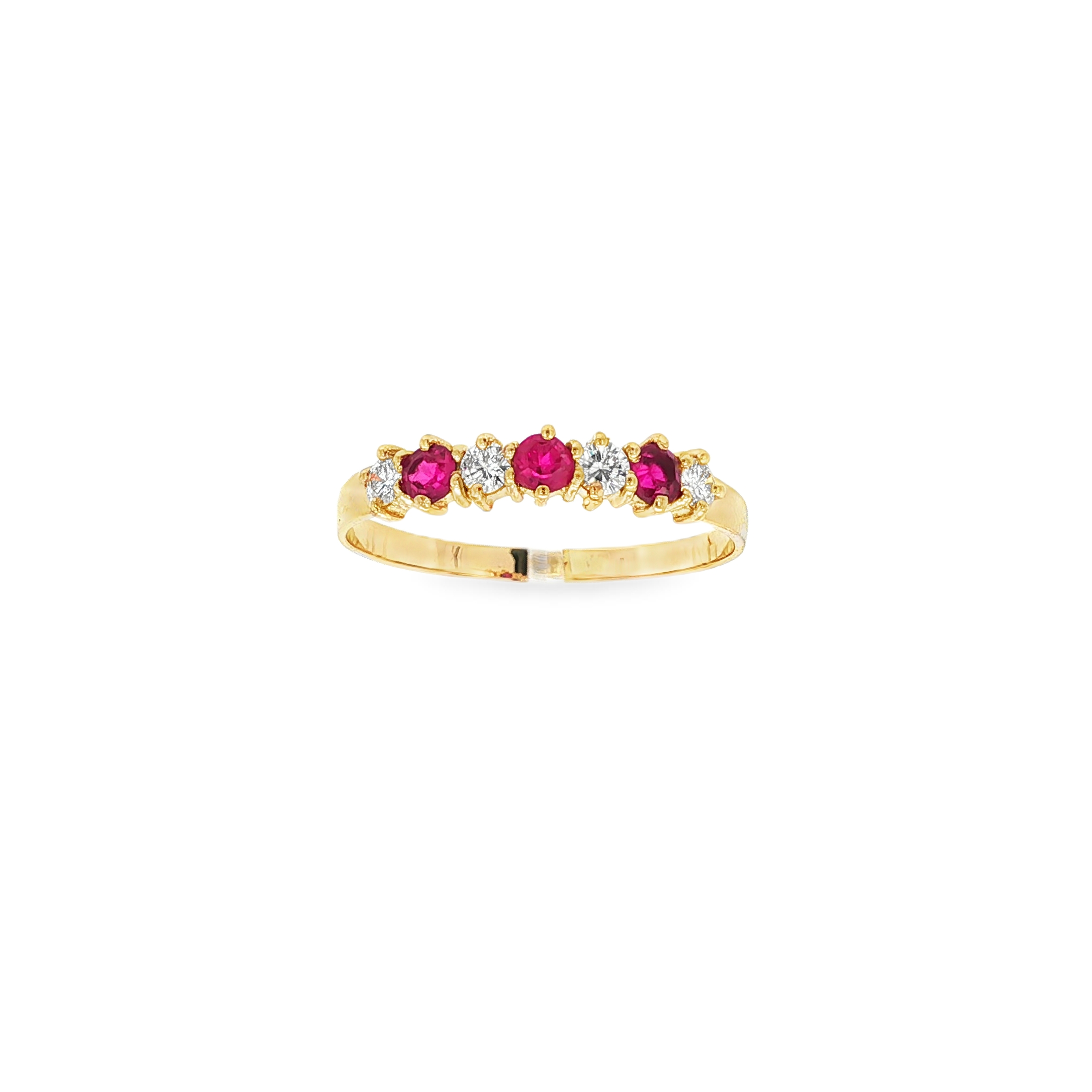 ANILLO CINQUILLO ROJO CON DIAMANTES