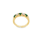 ANILLO CINQUILLO CON DIAMANTES Y ESMERALDAS