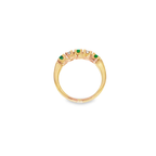 ANILLO CINQUILLO CON DIAMANTES Y ESMERALDAS