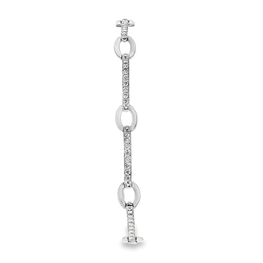 PULSERA DE ORO BLANCO CON CIRCONITAS