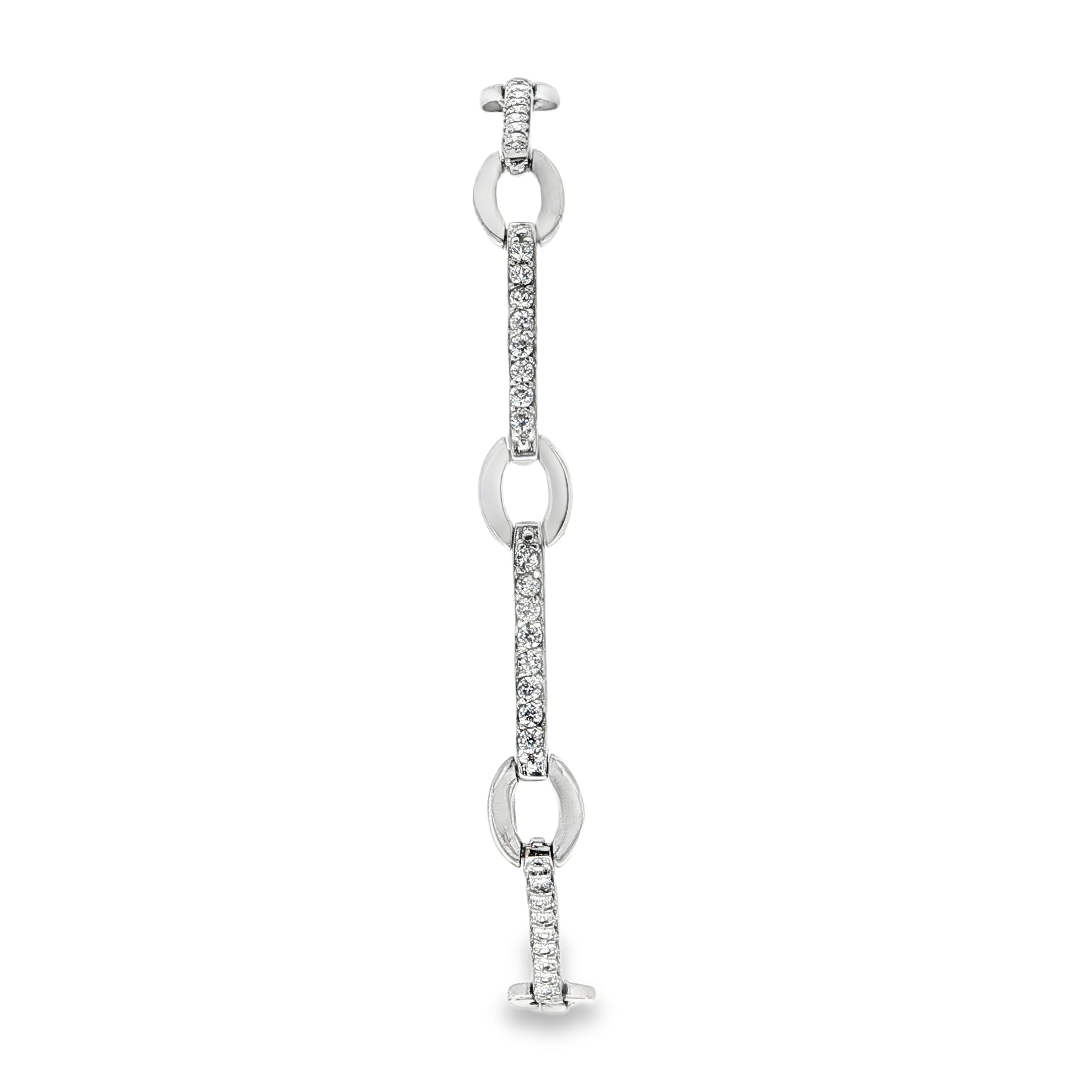 PULSERA DE ORO BLANCO CON CIRCONITAS
