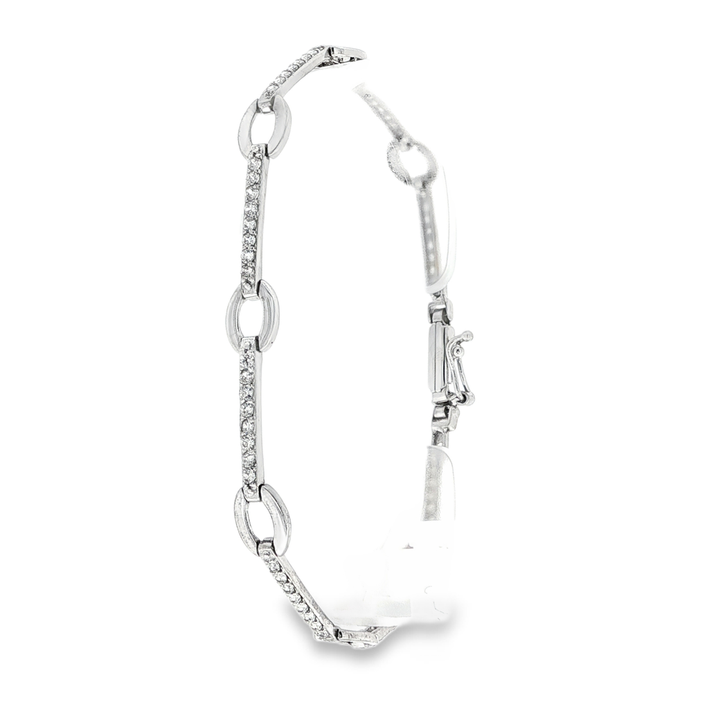 PULSERA DE ORO BLANCO CON CIRCONITAS
