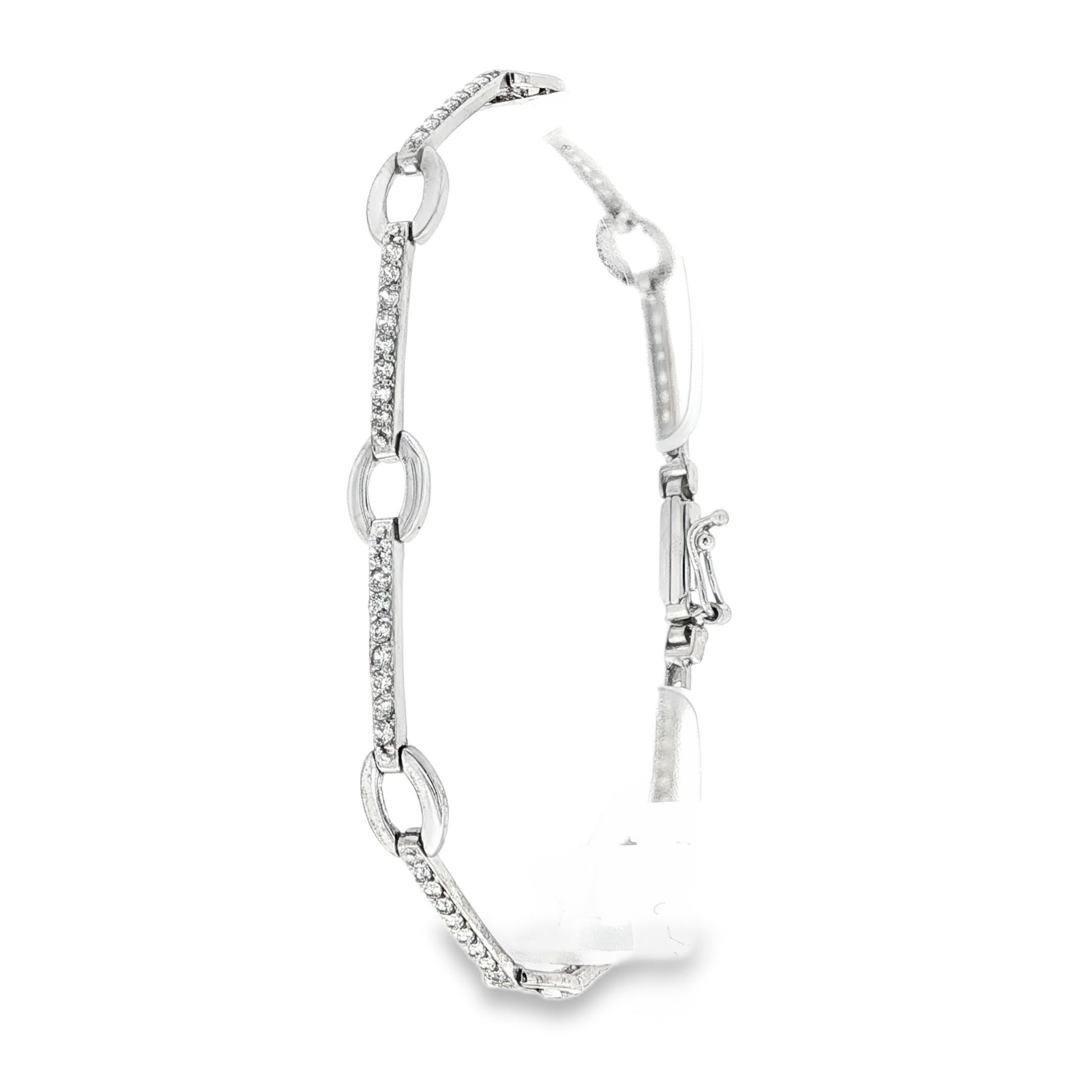 PULSERA DE ORO BLANCO CON CIRCONITAS