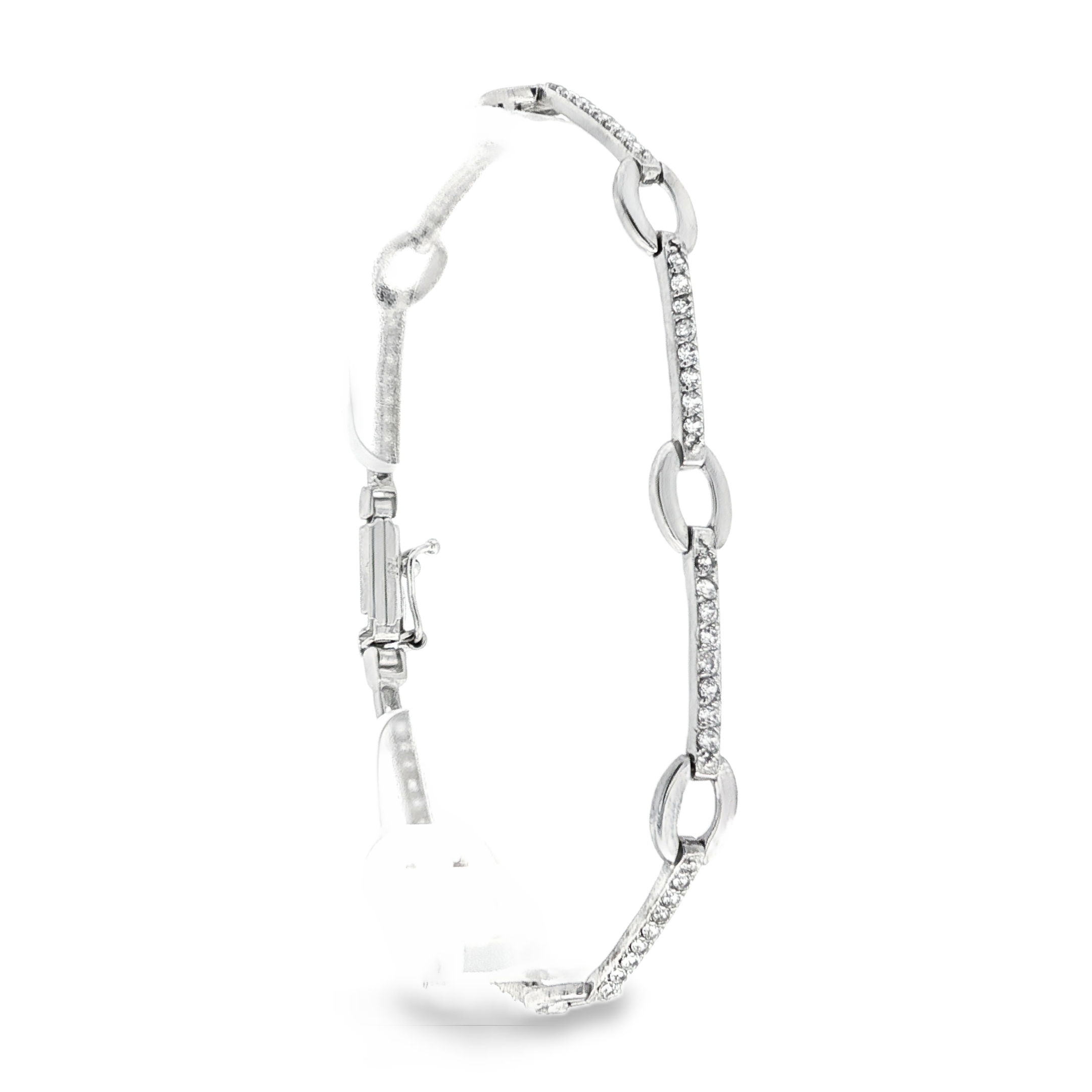 PULSERA DE ORO BLANCO CON CIRCONITAS