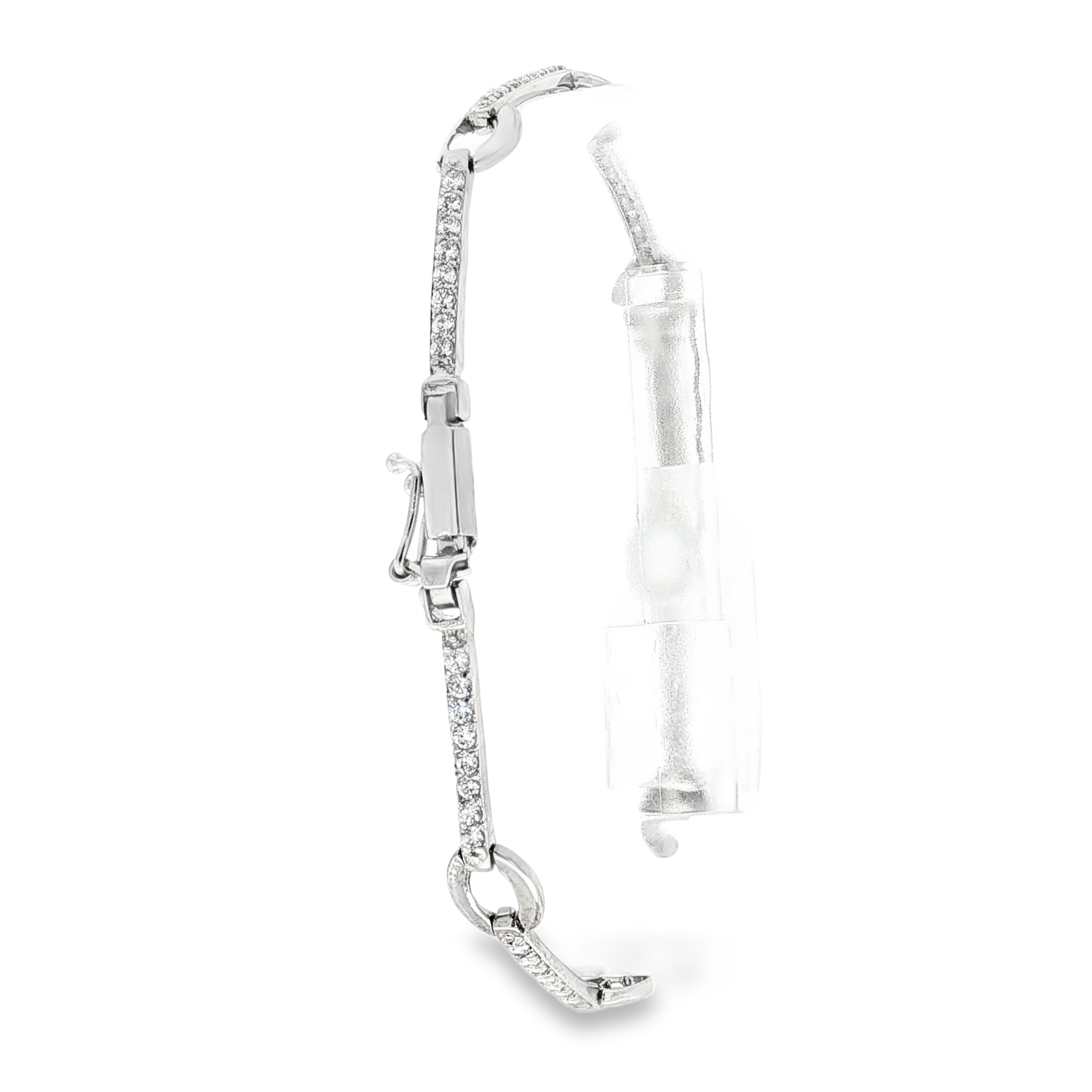 PULSERA DE ORO BLANCO CON CIRCONITAS