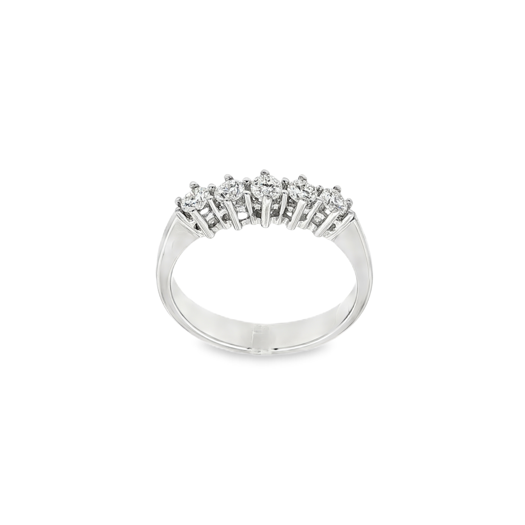 ANILLO CINQUILLO ORO BLANCO CON DIAMANTES