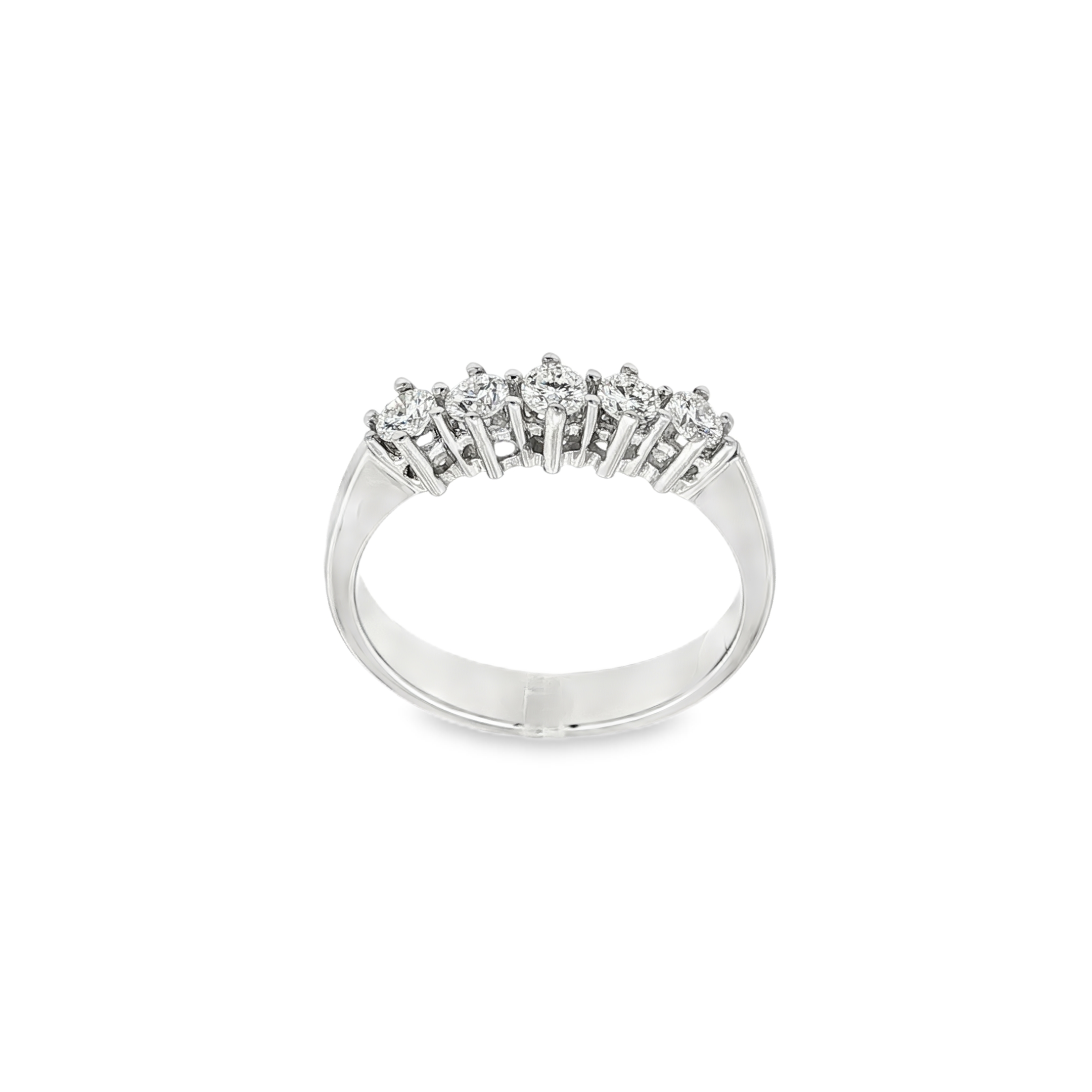ANILLO CINQUILLO ORO BLANCO CON DIAMANTES