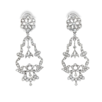 PENDIENTES VINTAGE ORO BLANCO Y BRILLANTES