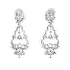 PENDIENTES VINTAGE ORO BLANCO Y BRILLANTES