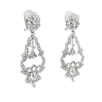 PENDIENTES VINTAGE ORO BLANCO Y BRILLANTES
