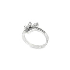 CONJUNTO SORTIJA Y PENDIENTES ORO BLANCO Y MARQUISES
