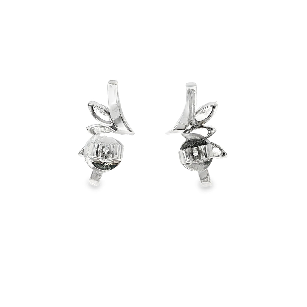 CONJUNTO SORTIJA Y PENDIENTES ORO BLANCO Y MARQUISES