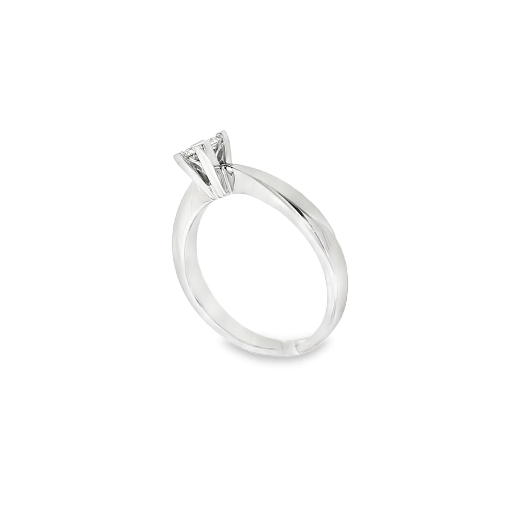 SOLITARIO ORO BLANCO CON DIAMANTE