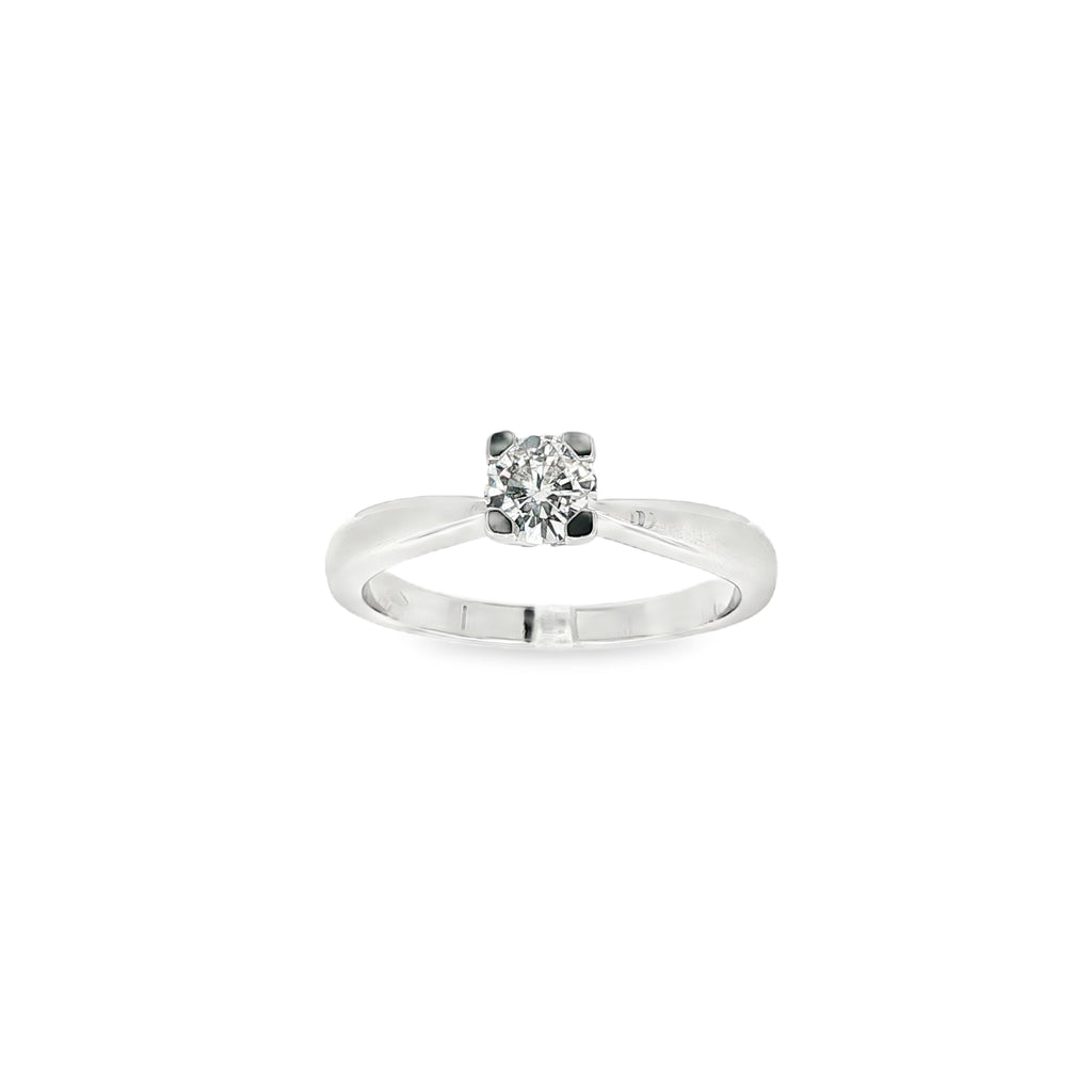 SOLITARIO ORO BLANCO CON DIAMANTE