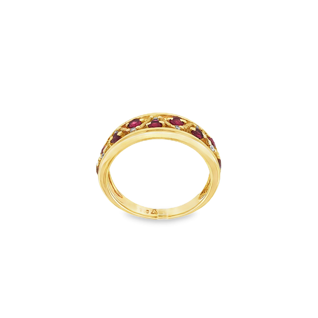 ANILLO CON DIAMANTES Y RUBIES