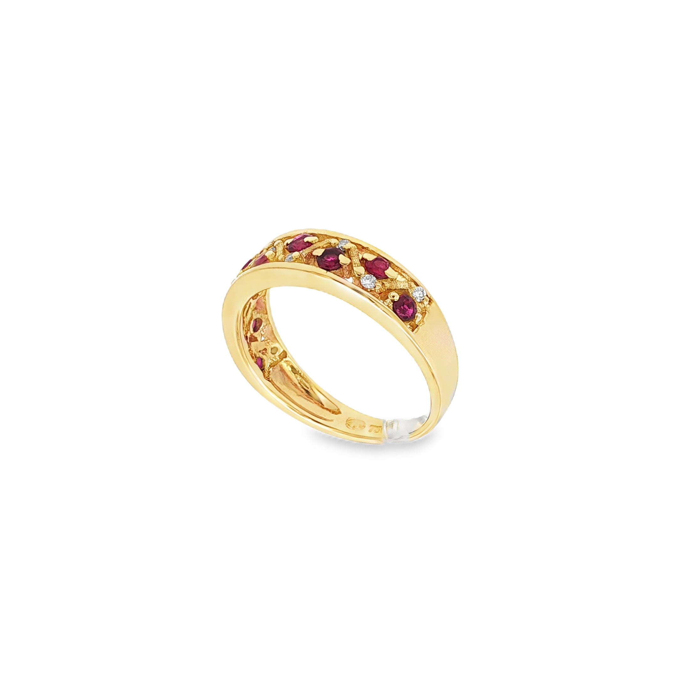 ANILLO CON DIAMANTES Y RUBIES