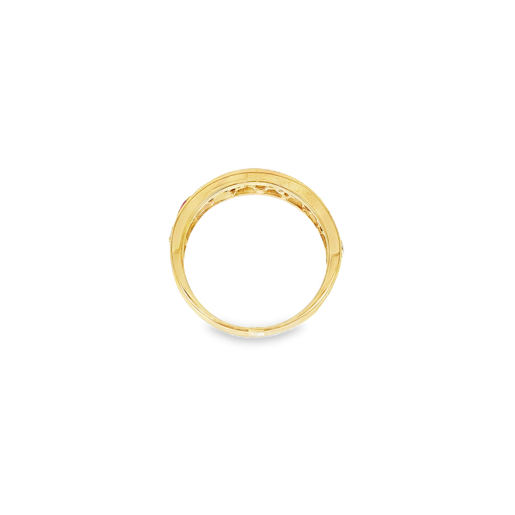 ANILLO CON DIAMANTES Y RUBIES