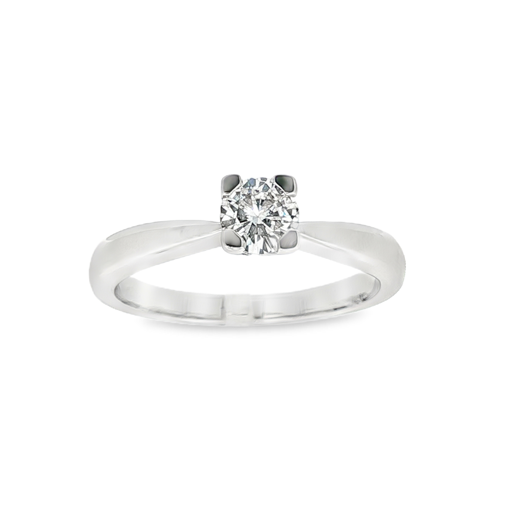 SOLITARIO ORO BLANCO CON DIAMANTE