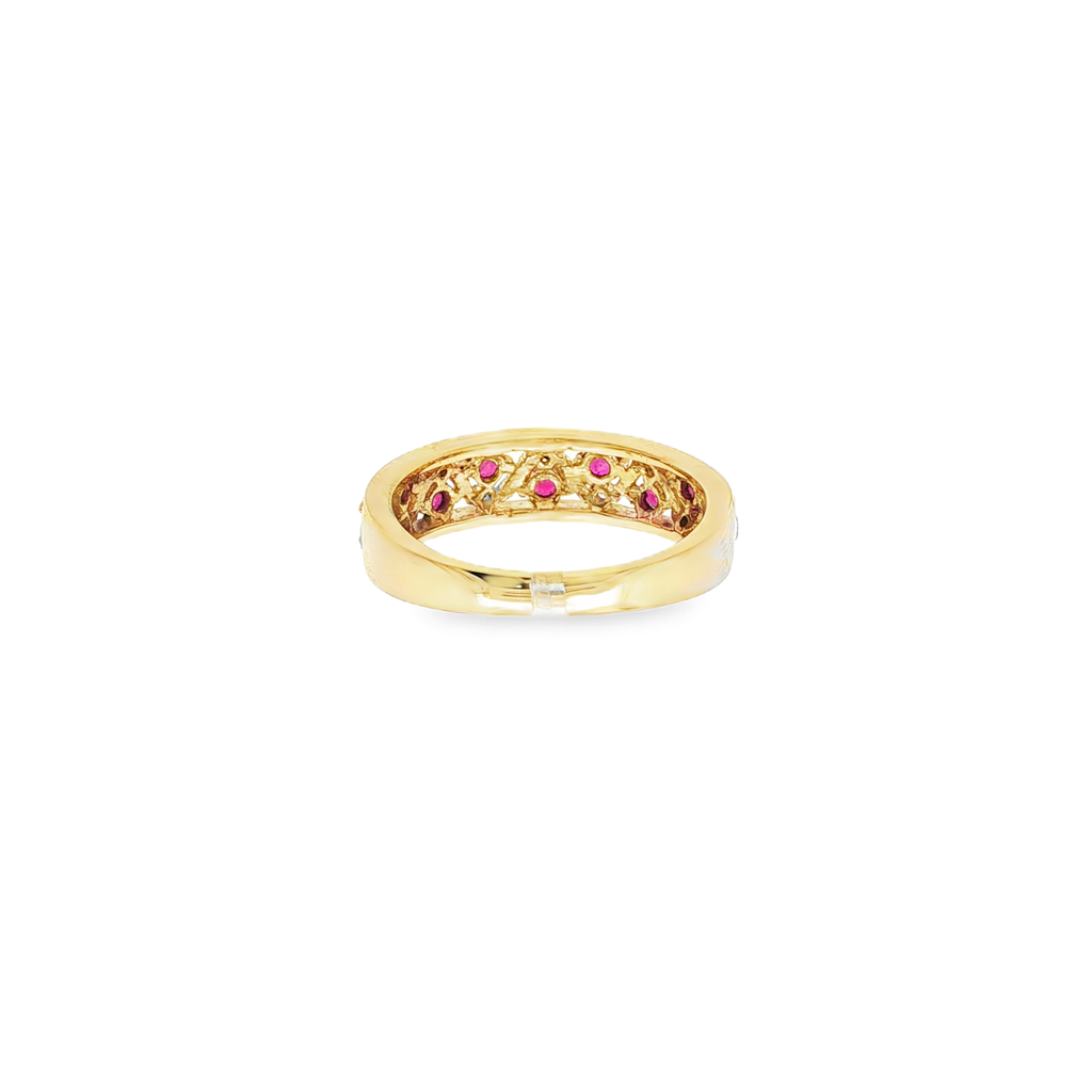 ANILLO CON DIAMANTES Y RUBIES