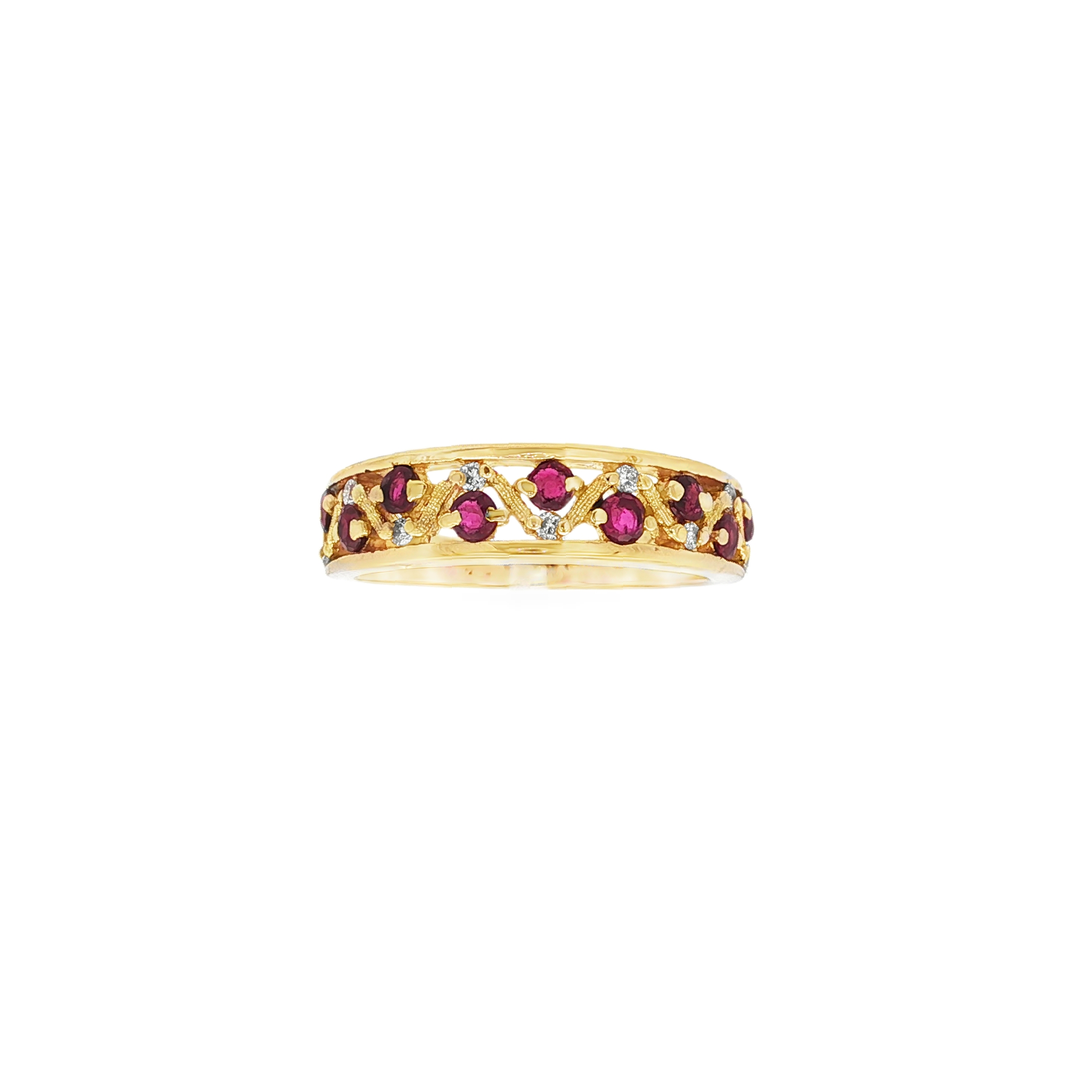 ANILLO CON DIAMANTES Y RUBIES
