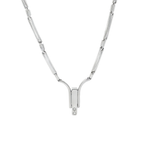 COLLAR DE ORO BLANCO CON DIAMANTE