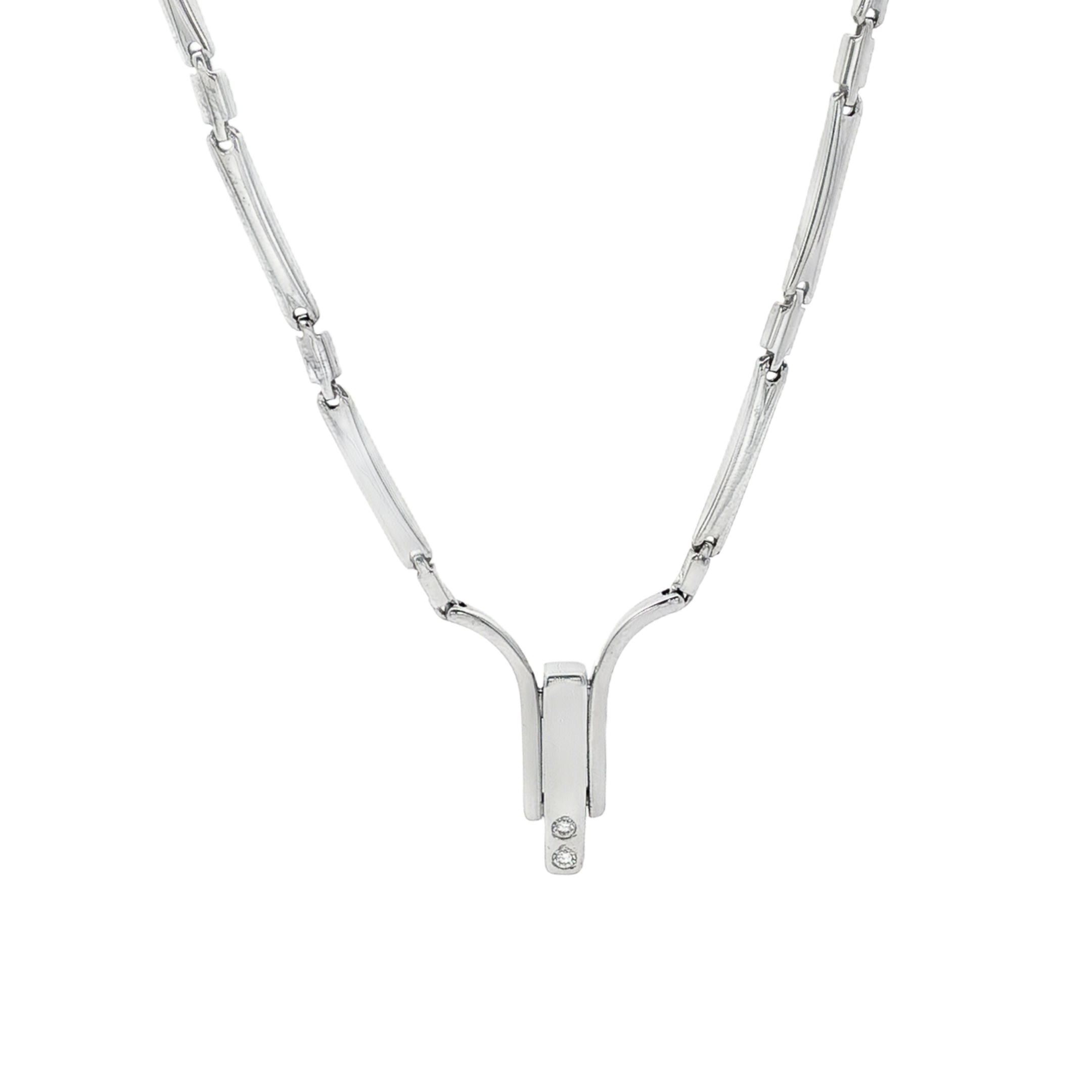 COLLAR DE ORO BLANCO CON DIAMANTE
