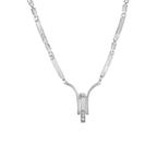 COLLAR DE ORO BLANCO CON DIAMANTE