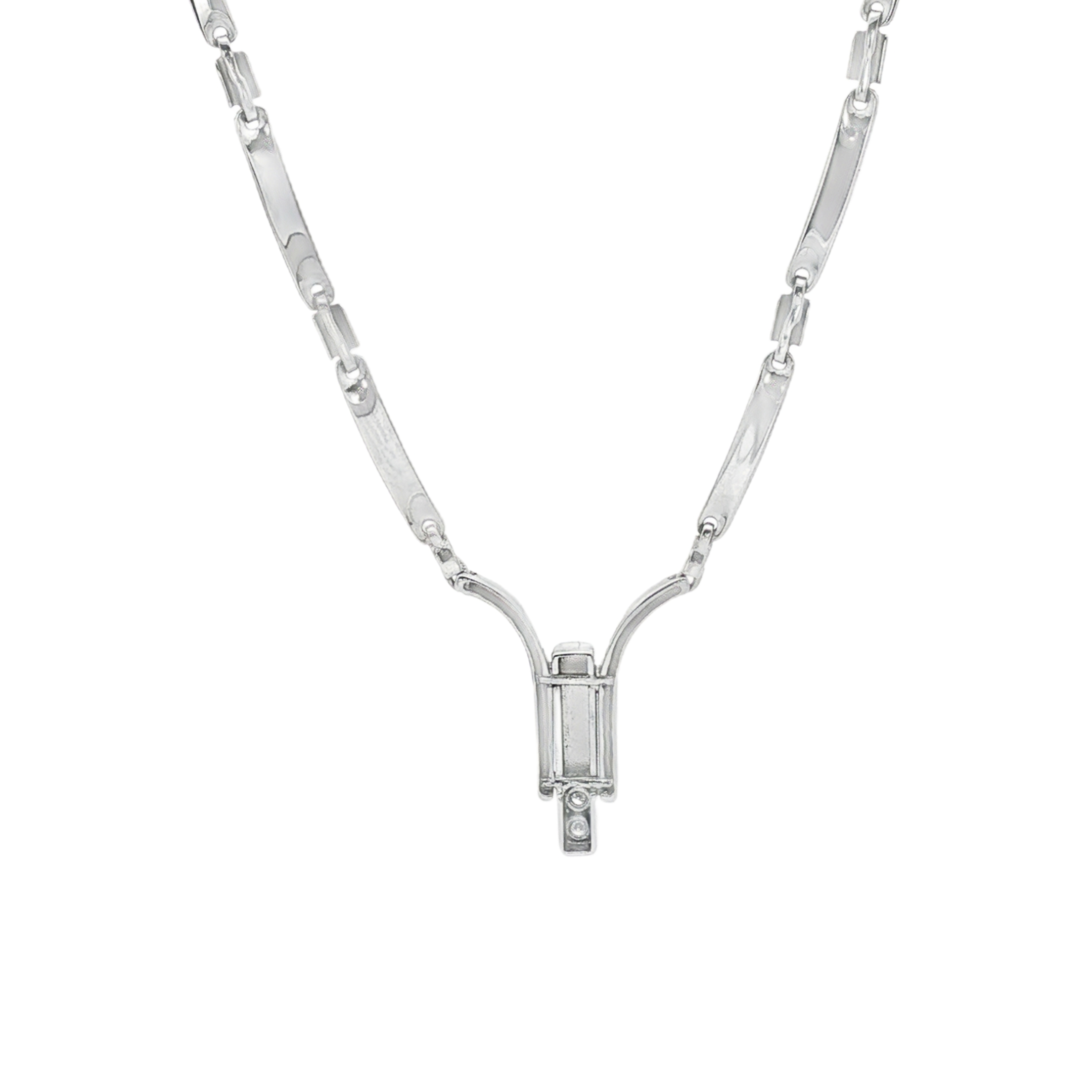 COLLAR DE ORO BLANCO CON DIAMANTE
