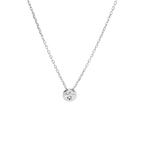 CADENA + COLGANTE DE ORO BLANCO CON BRILLANTE