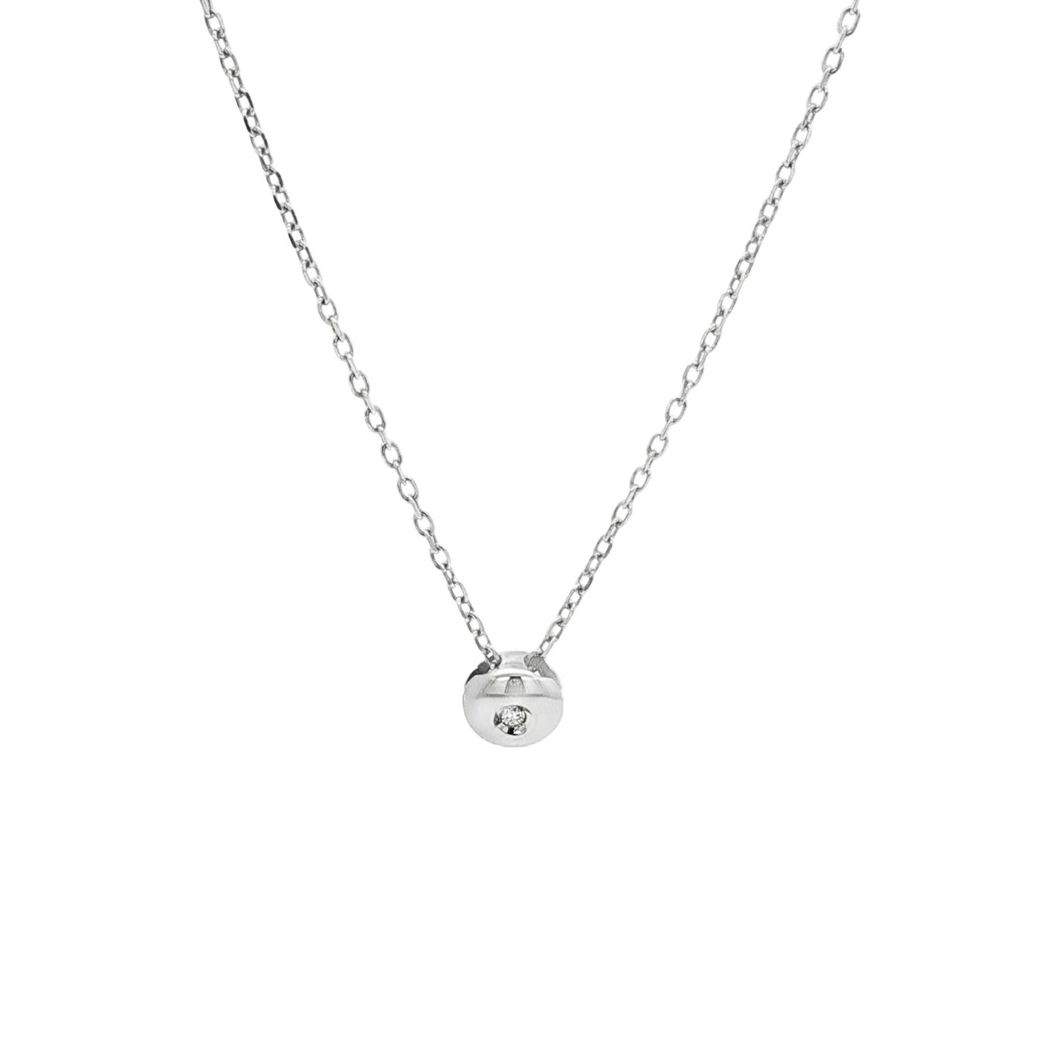 CADENA + COLGANTE DE ORO BLANCO CON BRILLANTE