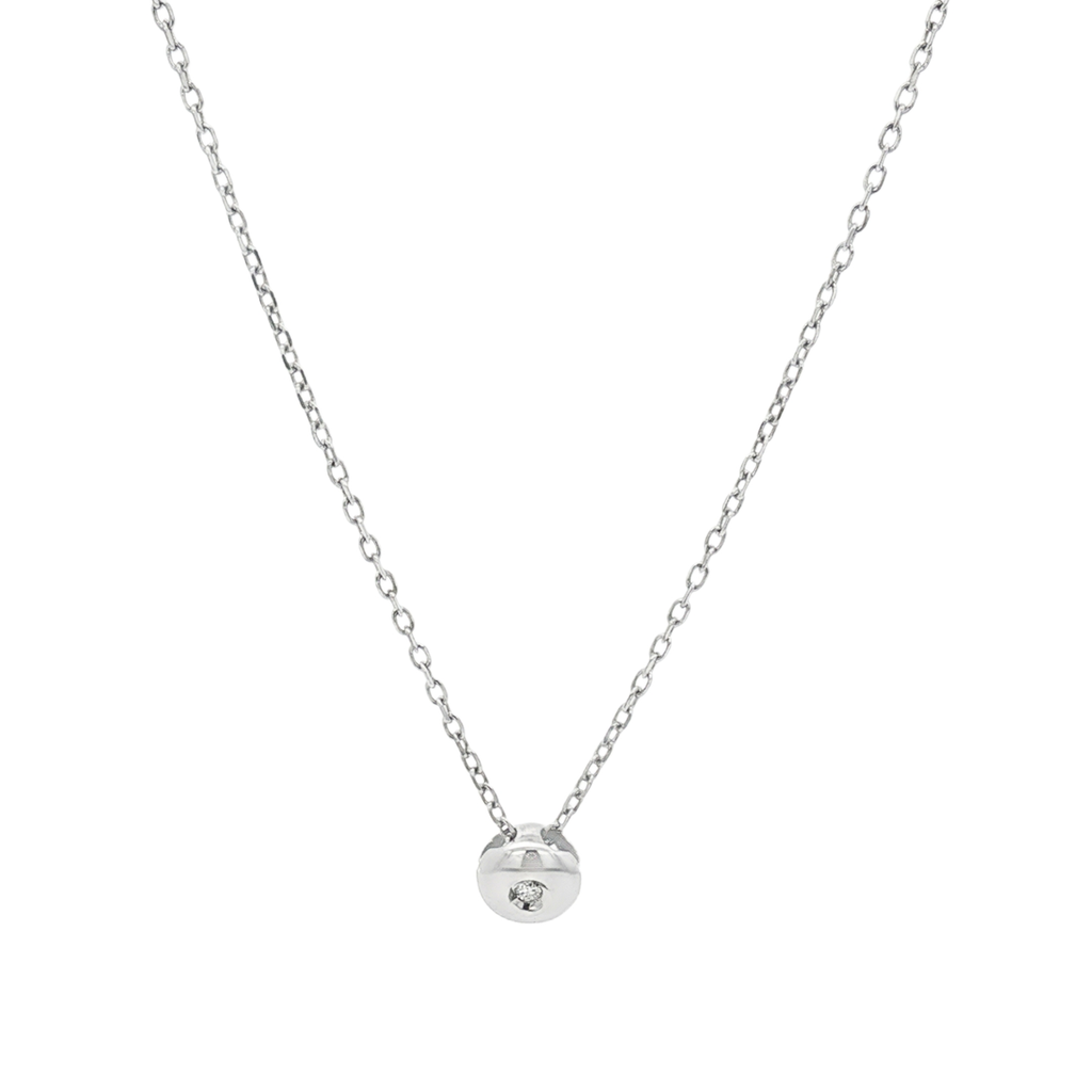 CADENA + COLGANTE DE ORO BLANCO CON BRILLANTE