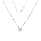 CADENA + COLGANTE DE ORO BLANCO CON BRILLANTE