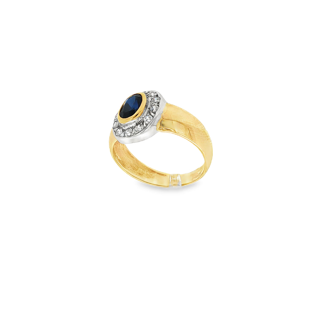 ANILLO ZAFIRO Y CIRCONITAS
