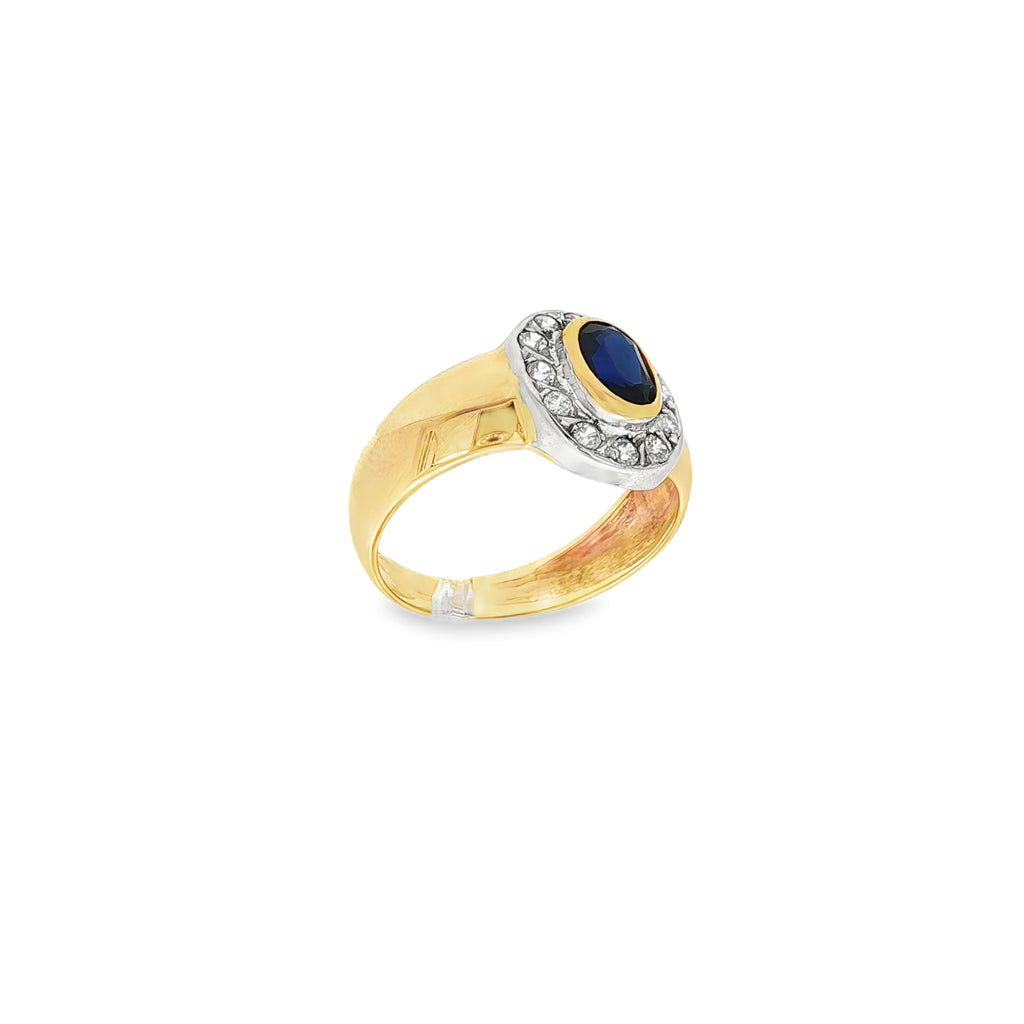 ANILLO ZAFIRO Y CIRCONITAS