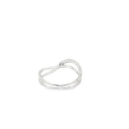 ANILLO ORO BLANCO Y DIAMANTE CRUZADO