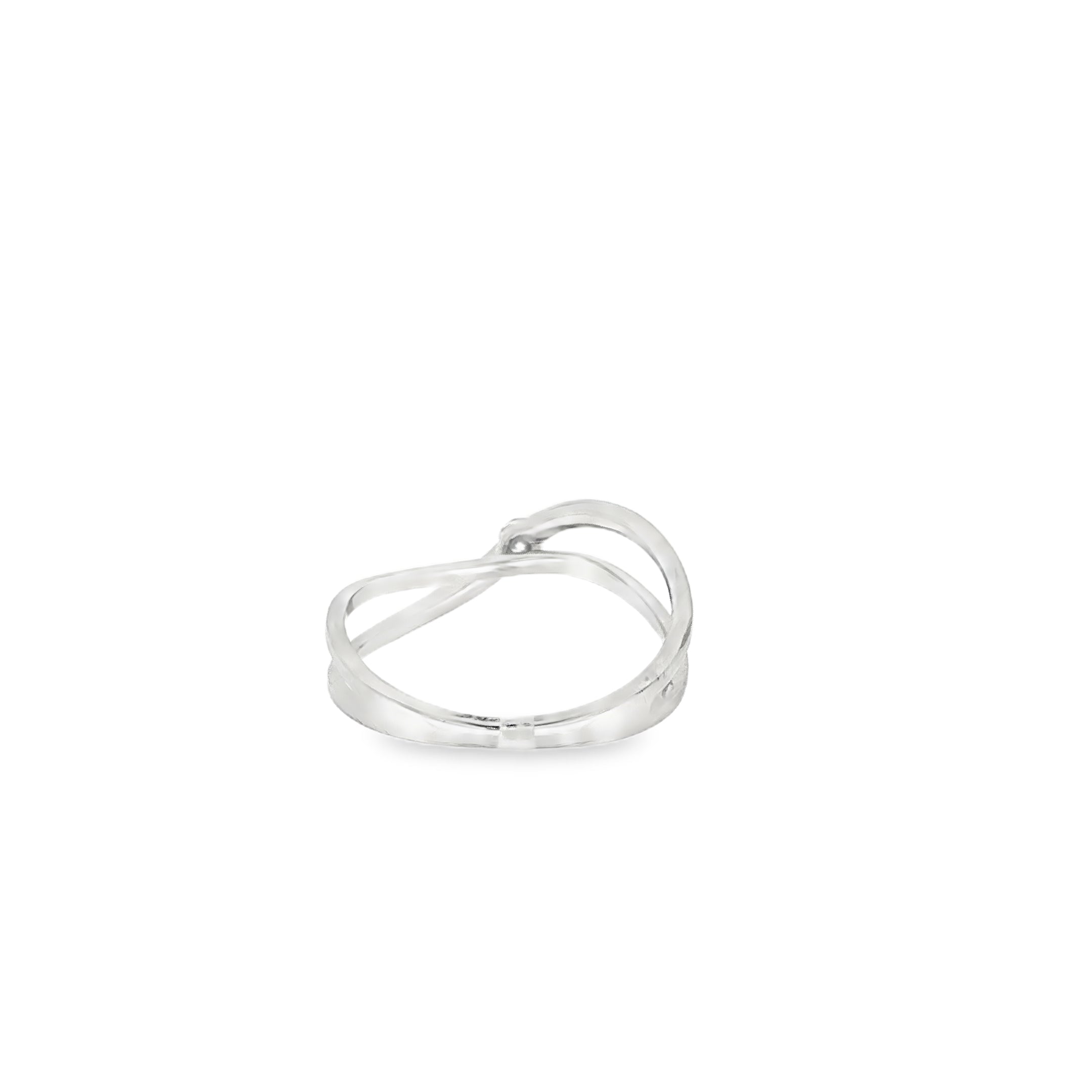 ANILLO ORO BLANCO Y DIAMANTE CRUZADO