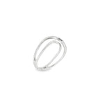 ANILLO ORO BLANCO Y DIAMANTE CRUZADO