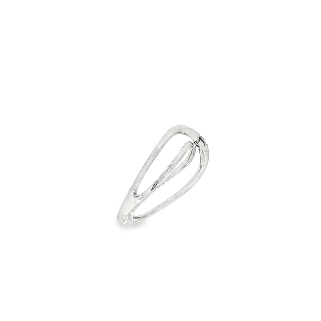 ANILLO ORO BLANCO Y DIAMANTE CRUZADO