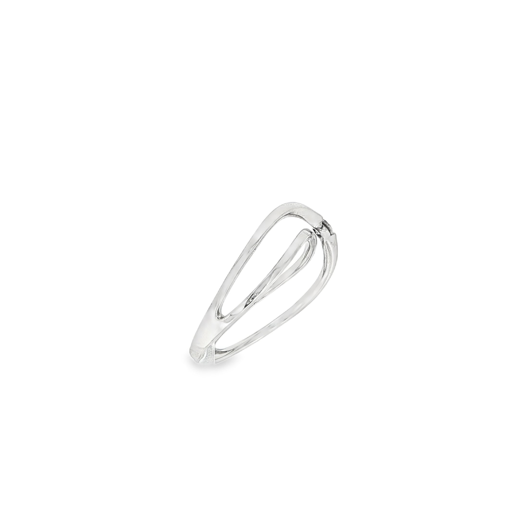 ANILLO ORO BLANCO Y DIAMANTE CRUZADO