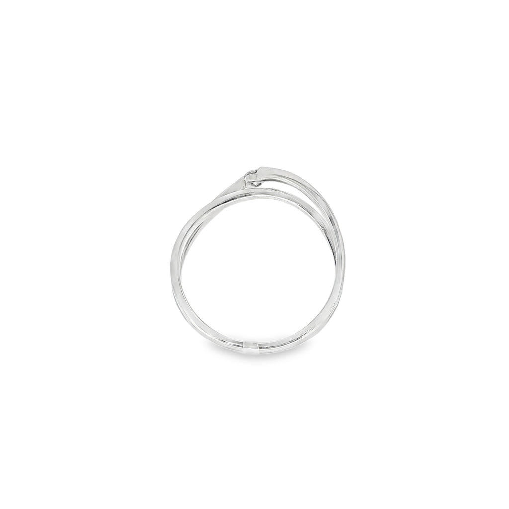 ANILLO ORO BLANCO Y DIAMANTE CRUZADO