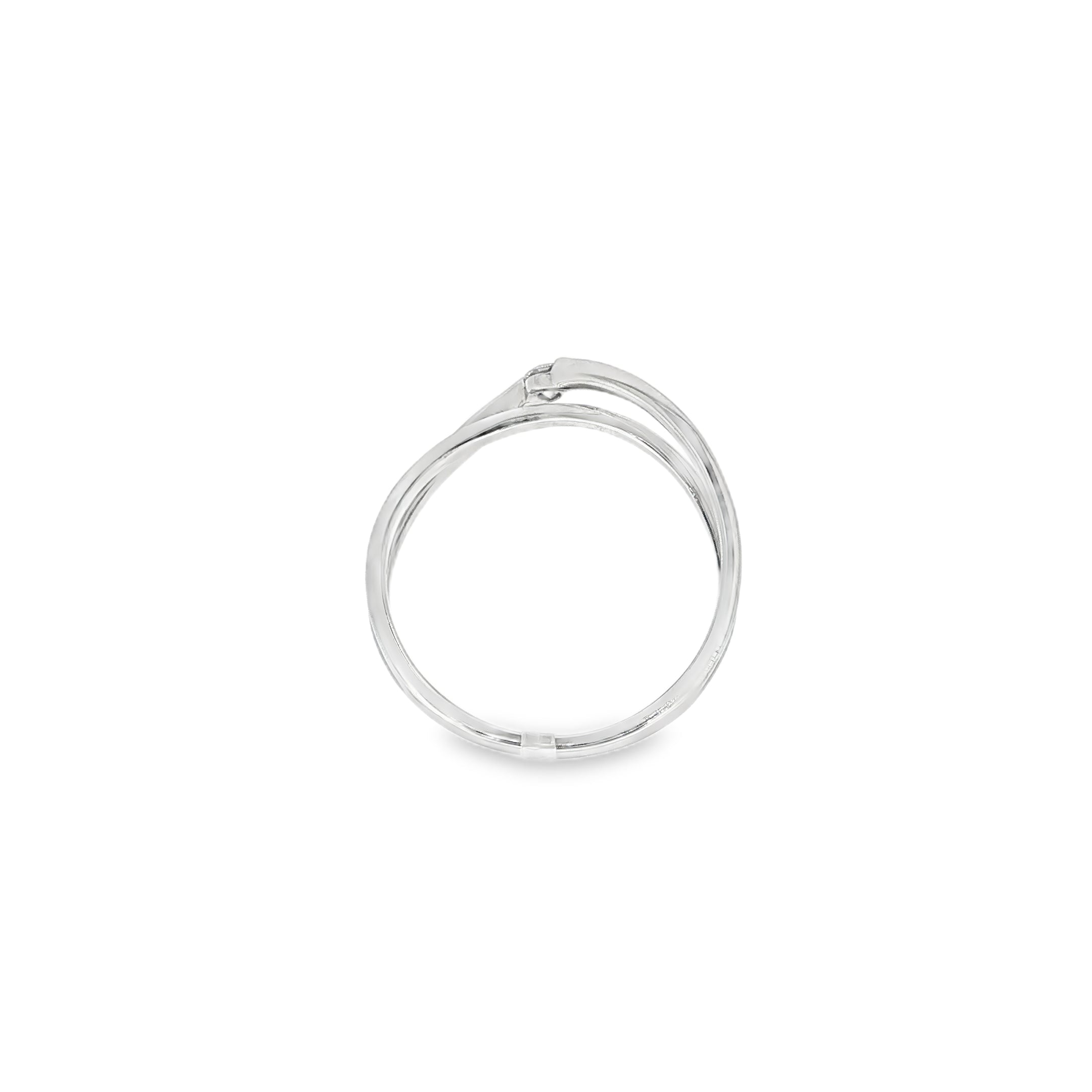 ANILLO ORO BLANCO Y DIAMANTE CRUZADO
