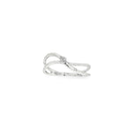 ANILLO ORO BLANCO Y DIAMANTE CRUZADO