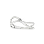 ANILLO ORO BLANCO Y DIAMANTE CRUZADO