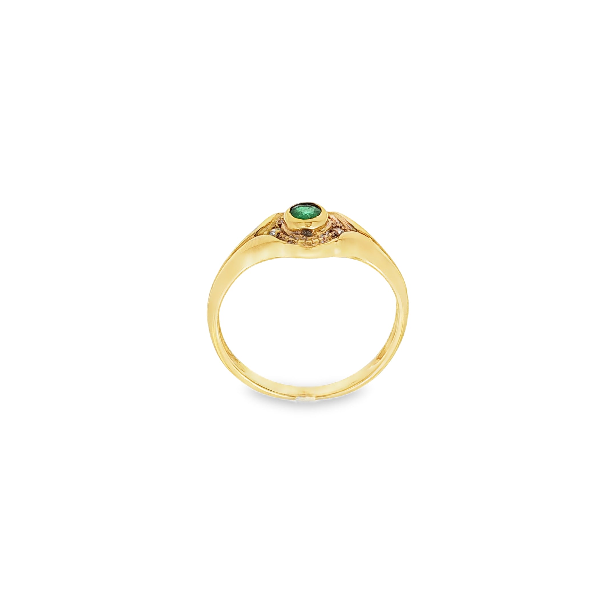 ANILLO SELLO ESMERALDA Y BRILLANTES