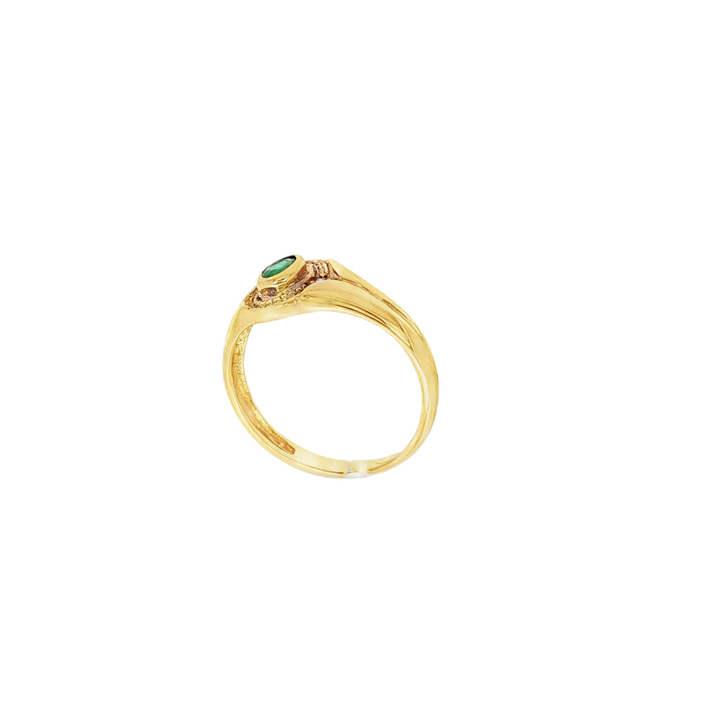 ANILLO SELLO ESMERALDA Y BRILLANTES