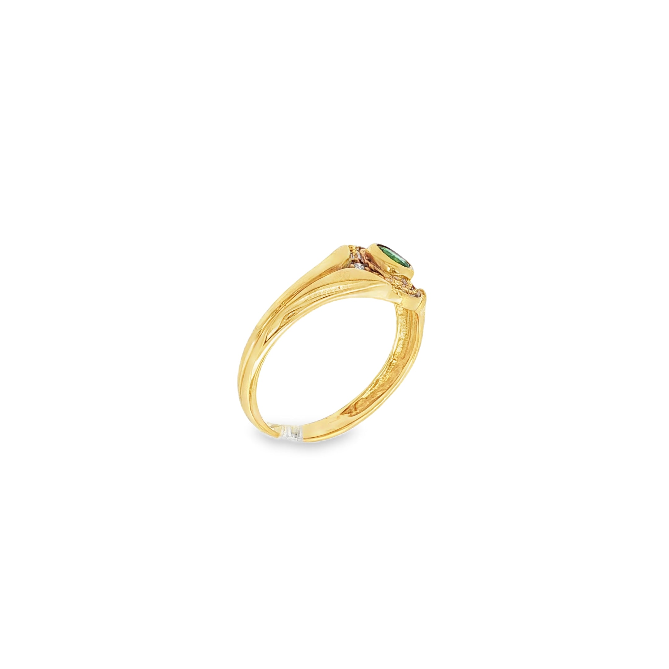 ANILLO SELLO ESMERALDA Y BRILLANTES