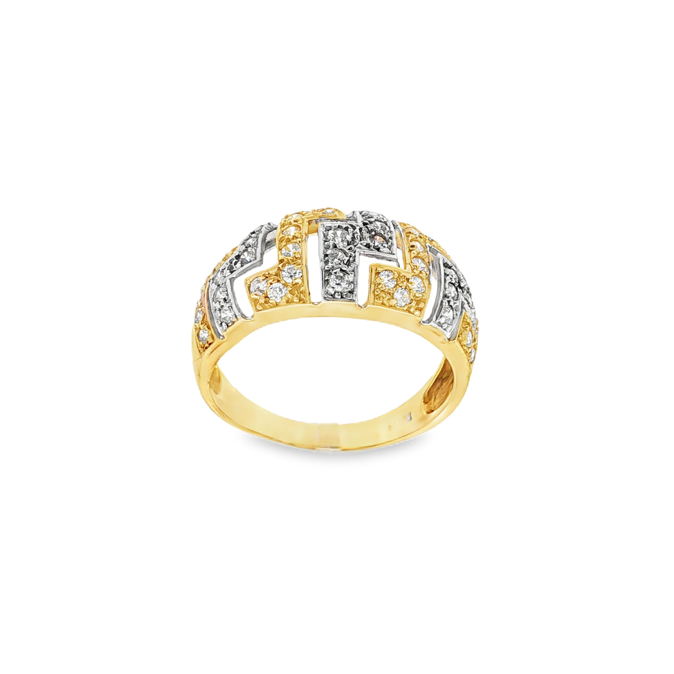 ANILLO BICOLOR CON CIRCONITAS
