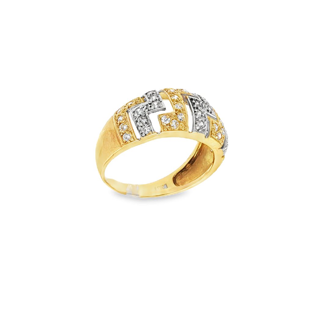 ANILLO BICOLOR CON CIRCONITAS